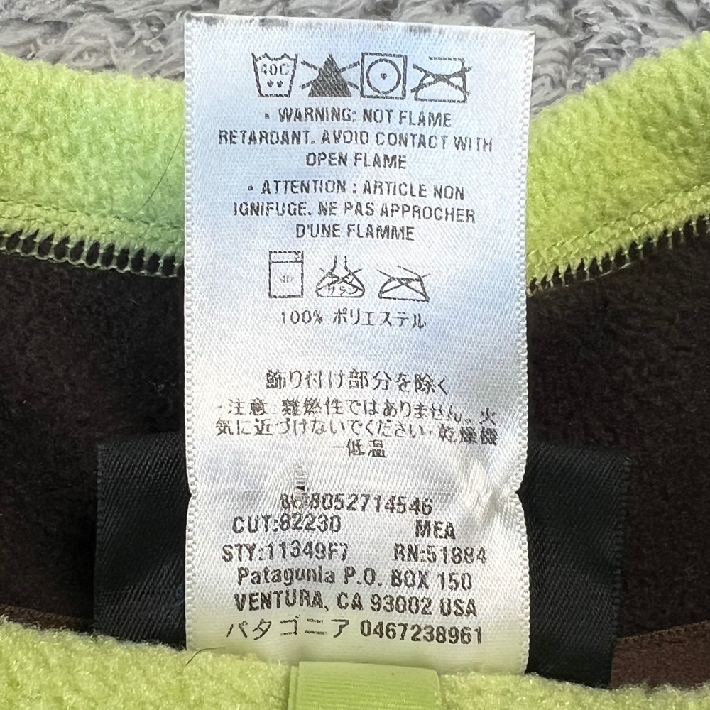 Patagonia Synchilla Fleece Pullover 1/4 Zip Lime Green Womens Large Outdoor Cozy - Picture 5 of 8